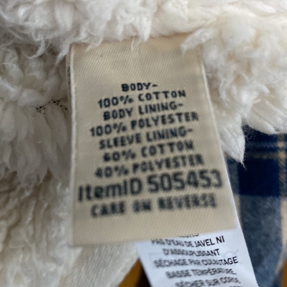 Womens LL Bean Sherpa lined flannel - Picture 3 of 6